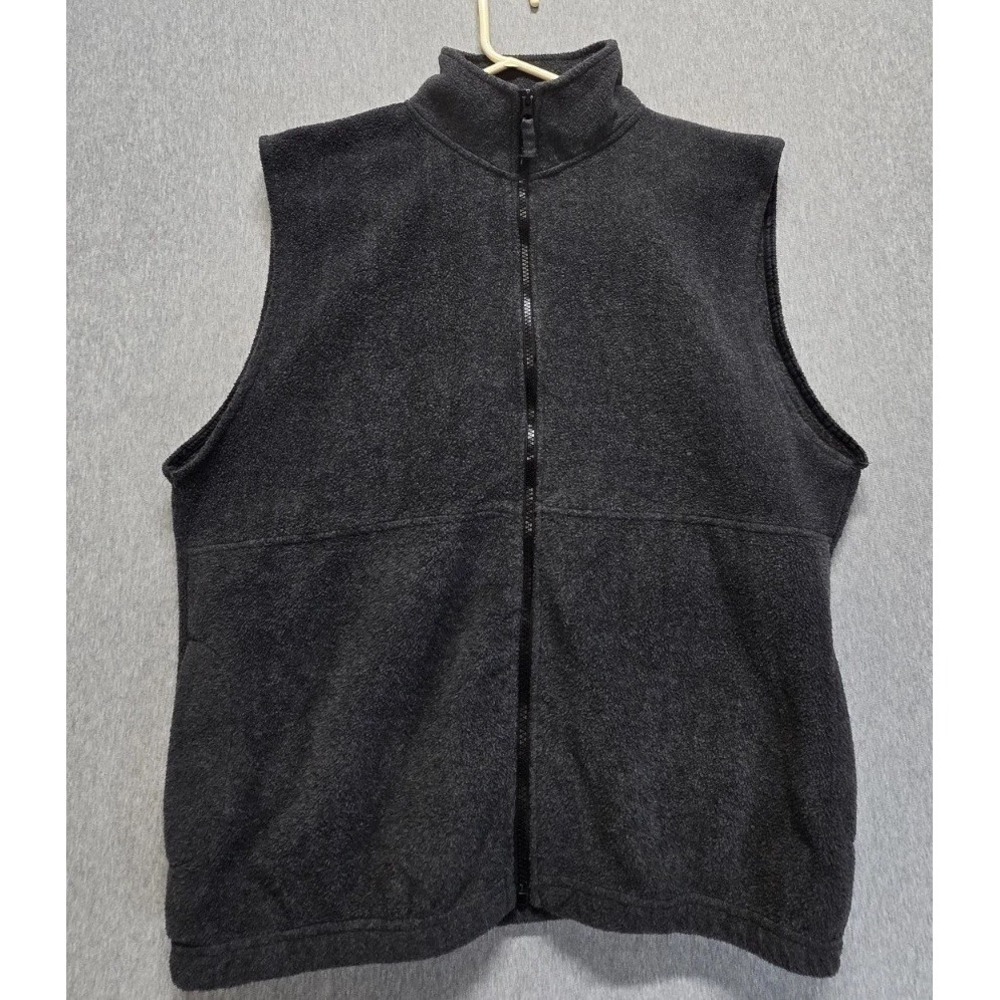 Sierra Pacific Outdoors Fleece Vest Mens Medium Charcoal Gray Mock Neck Hiking